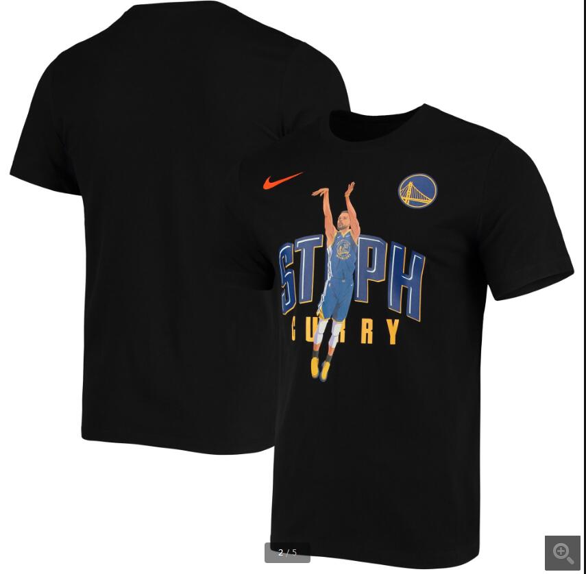 2020 NBA Men Stephen Curry Golden State Warriors Nike Hero Performance TShirt  Black